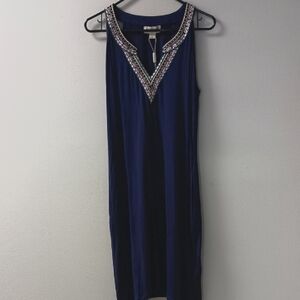 Elegant Navy Blue Sleeveless Dress